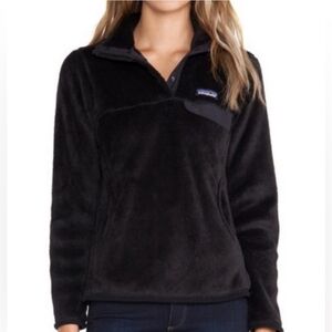 Patagonia Women's Re-Tool Snap-T Fleece Pullover Black Small